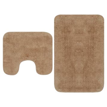 vidaXL Badmattenset stof beige 2-delig, Verzenden, Nieuw, Beige