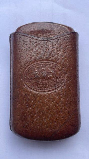 Victorian Antique – Leather Match Case with Match Striker,, Nieuw