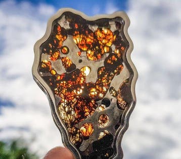 Pallasiet Pendant Sericho Pallasite - Hoogte: 7 cm -