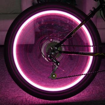 LED fietswiel verlichting - 20 LED - Roze, Ophalen of Verzenden, Nieuw