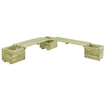 vidaXL Plantenbank geïmpregneerd grenenhout, Tuin en Terras, Bloembakken en Plantenbakken, 100 cm of meer, Verzenden, Nieuw, Hout