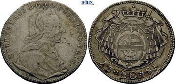 20 Kreuzer 1781 Geistlichkeiten Salzburg Hieronymus Graf..., Verzenden
