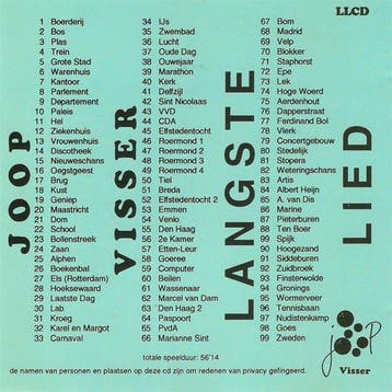 cd - Joop Visser (2) - Langste Lied, Verzenden, Zo goed als nieuw
