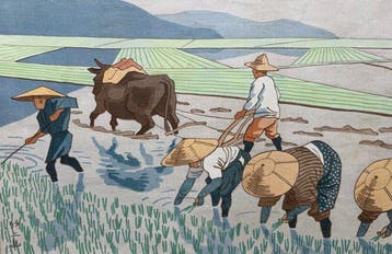Taue  (Rice-Transplantation) - Asano Takeji (1900-1998)