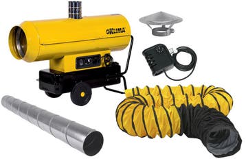 Oklima SE 200 heteluchtkanon indirect gestookt complete set, Ophalen of Verzenden