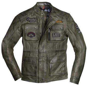 HolyFreedom Quattro Evolution Groen Leren Motorjas, Motoren, Kleding | Motorkleding, Jas | leer, HolyFreedom, Nieuw met kaartje