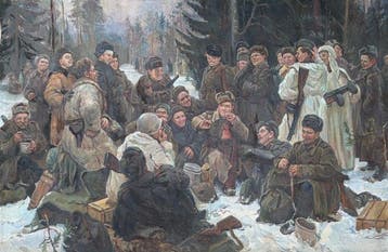 Socialist Russian School (XX) - A Rest After Battle, after, Antiek en Kunst
