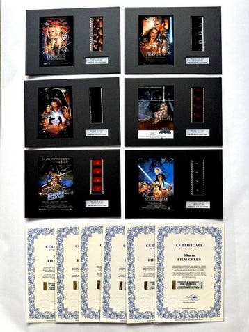 Star Wars – Rare Complete Saga Set of 6 Mounted 35mm Film, Nieuw