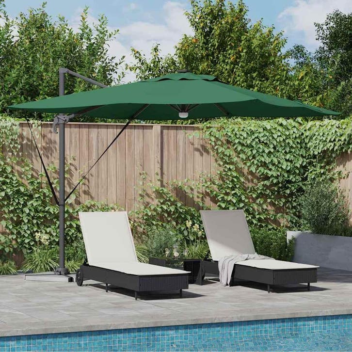vidaXL Roma Parasol Groen 286 x 284 x 270 cm Aluminium en, Tuin en Terras, Parasols, Nieuw, 2 tot 3 meter, Verzenden