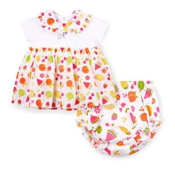 Little A Payton fruit print jurkje (Bright White) - 80, Ophalen of Verzenden, Nieuw
