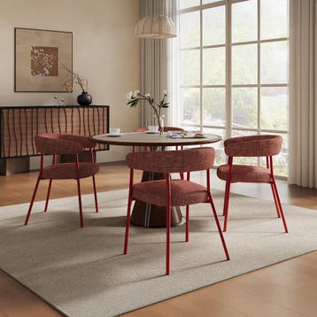 Eetkamerstoel set van 2 Huk 78x57x56 cm rood [en.casa], Huis en Inrichting, Verzenden, Nieuw