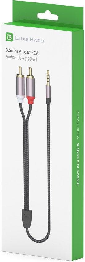 Aux naar Tulp Kabel – 3.5mm Jack naar 2x RCA Male –, Ophalen of Verzenden, Nieuw