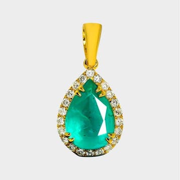 Zonder minimumprijs - Hanger - 14 karaat IGI 2,2 ct ZAMBIA