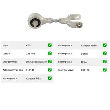 Draagarm Achteras Buiten Onder Tesla Model S 60 (2014-2026), Verzenden, Nieuw