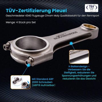 H-Beam Drijfstangen geschikt voor VW Golf MK4 Passat, Aud..., Verzenden, Nieuw, Audi