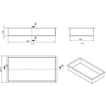 Wiesbaden Demis Inbouwnis - 30x60x10cm - RVS, Ophalen of Verzenden, Nieuw, Rvs