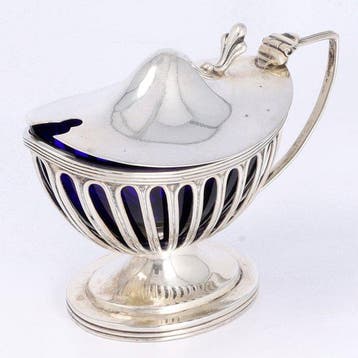 William Hutton & Sons - Mosterdpot - Pot - .925 zilver