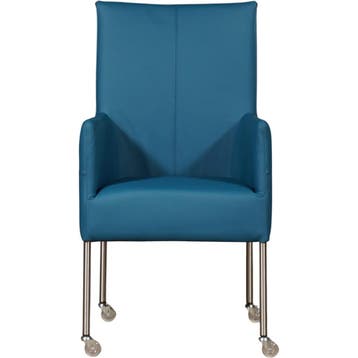 Leren eetkamerstoel Spark - Toledo Turquoise (blauw) -, Blauw, Nieuw, Ophalen of Verzenden, Industrieel, Modern