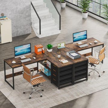 L-vormig Bureau met Opbergruimte en Planken - 150 cm Hoekbur, Verzenden, Nieuw