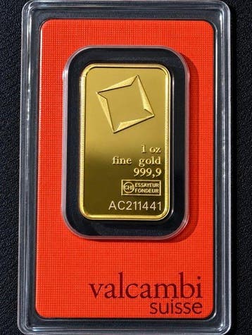 1 Troy Ounce - Goud .999 - Valcambi, Switzerland - Verzegeld