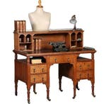 Art & Crafts bureau ca 1890 met opzet deel en open vakken N, Antiek en Kunst, Ophalen of Verzenden