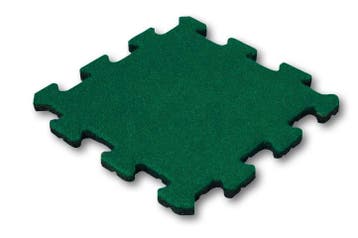 Rubber tegel 25 mm - 50 x 50 cm - Groen - Puzzelsysteem, Verzenden, Nieuw