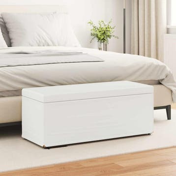 vidaXL Kruk Wit 101 x 41 x 40 cm Nepleer en Gefabriceerd, Verzenden, Nieuw