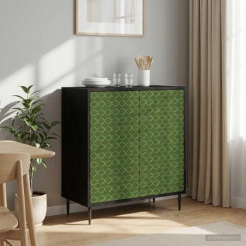 vidaXL Dressoir GELEEN Zwart eiken 69 x 33 x 76 cm Bewerkt, Verzenden, Nieuw, Overige houtsoorten, Minder dan 50 cm