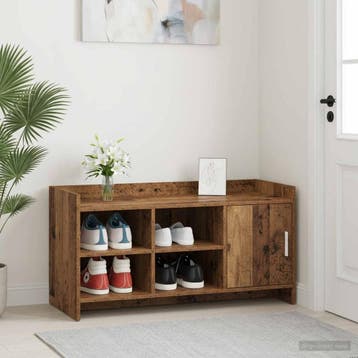 vidaXL Schoenenkast Oud hout 100 x 39,5 x 51 cm Bewerkt hout, Verzenden, Nieuw