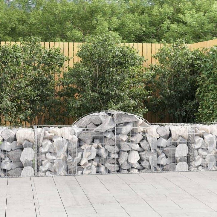 vidaXL Schanskorven 15 st gewelfd 200x50x60/80 cm, Tuin en Terras, Bloembakken en Plantenbakken, 100 cm of meer, Nieuw, Metaal