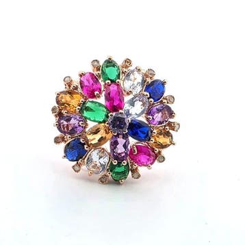 Zonder minimumprijs - Ring - 9 kt. Roségoud, Zilver Spinel -, Nieuw