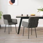 vidaXL Eetkamerstoelen 2 st fluweel donkergrijs, Huis en Inrichting, Stoelen, Verzenden, Nieuw, Grijs
