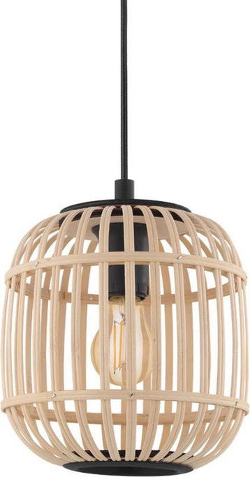 EGLO Bordesley Hanglamp - 1 lichts - Ø21cm. - E27 - bamboe,, Huis en Inrichting, Nieuw