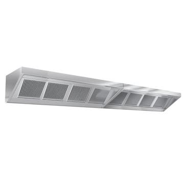 GGM Gastro | Wandafzuigkap - 2600mm - met lamellenfilters &, Wandschouwkap, Verzenden, Nieuw, Inbouw