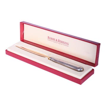Robbe & Berking Brievenopener - 800 Zilver met Verguld Blad, Verzenden