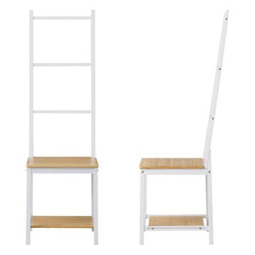 [en.casa] Dressboy Juuka bamboe 133x40x42 cm wit en houtkleu, Verzenden, Nieuw