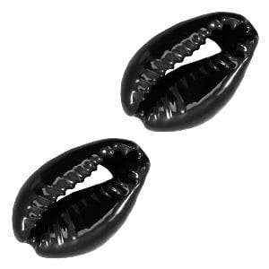 4 x Schelp kralen Kauri  ca. 17x12mm Black, Ophalen of Verzenden, Nieuw, Kraal
