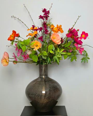 kunstbloemen op mooie vaas, Handgemaakt, Kunstbloem, Nieuw, Ophalen of Verzenden