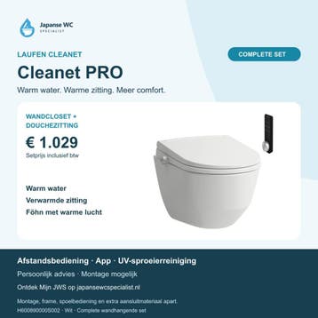 LAUFEN Cleanet PRO douche-wc + wandcloset | Nieuw, Verzenden, Nieuw, Steen, Toilet