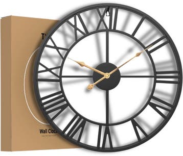 Tyme Wandklok Industrieel 34cm – Romeinse cijfers – Goed, Ophalen of Verzenden, Zo goed als nieuw