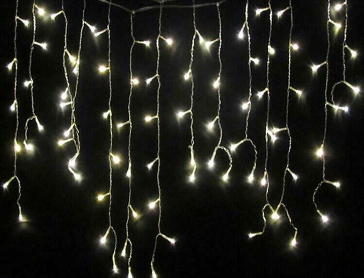 Kerst Gordijn 4 Meter - Koel Wit, Diversen, Kerst, Nieuw, Ophalen of Verzenden