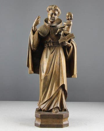 Ouro - Snijwerk, Saint Anthony - 30 cm - Lindehout