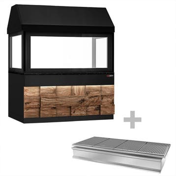 GGM Gastro | Houtskoolgrill TORONTO - 1910mm - houten front, Verzenden, Nieuw in verpakking, Fornuis, Frituur en Grillen