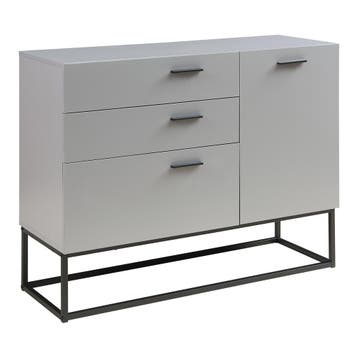 Sideboard Lavangen commode 75x100x35 cm lichtgrijs en zwart, Verzenden, Nieuw