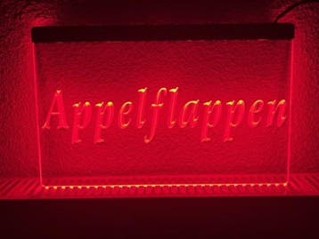 Appelflappen appel flappen neon bord lamp LED verlichting re, Verzamelen, Merken en Reclamevoorwerpen, Verzenden, Nieuw