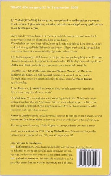 Tirade 424 / 2008 nr 3 J.J.. Voskuil 1926-2008 9789028210547, Verzenden, Gelezen, Tirade 424