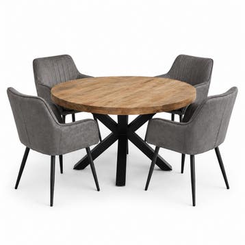 Lars Deal 130cm + 4x Vermont dark grey, Ophalen of Verzenden, Nieuw