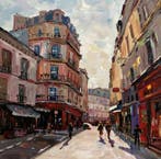 Néo Pablo - Rue de Paris – 100% original Painting by Neo