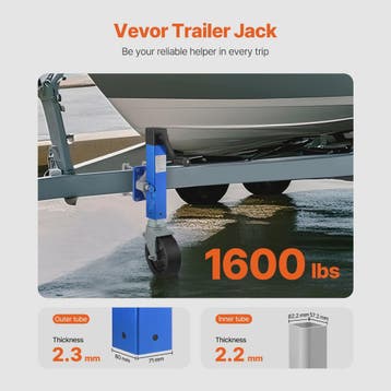Succesvolle 1600lbs Trailer Jack met Zwenkwiel & Handgreep -, Verzenden, Nieuw