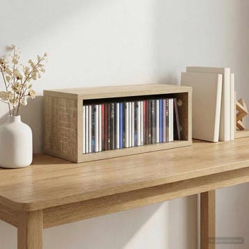 vidaXL CD Opslag Rek Sonoma Eiken 40 x 17 x 17 cm Bewerkt, Verzenden, Nieuw